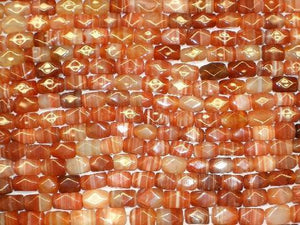 Red Sardonyx Faceted Nugget 10X14Mm