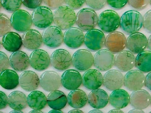 Agate (Colored) Green Puff Coin 25Mm