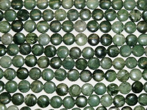 Moss Green Jade Puff Coin 12Mm