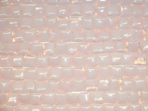 Pink Synthetic Opal Puff Square 12Mm
