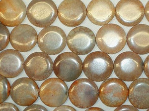 Dragon Skin Agate Puff Coin 25Mm
