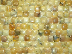 Yellow Opal Puff Square 14Mm