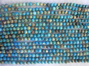 Impression Jasper Blue Beads 4Mm