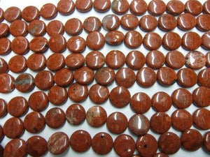 African Red Jasper Puff Coin 12Mm