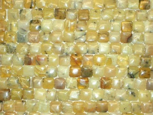 Yellow Opal Puff Square 12Mm