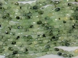 China Green Rutilated Quartz Faceted Oval 8X12Mm
