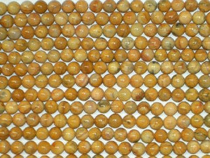 Yellow Crazy Lace Round Beads 4Mm