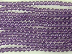 Glass Amethyst Round Beads 4Mm