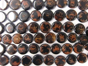 Brown Champagne Agate Puff Coin 25Mm
