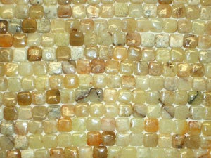 Yellow Opal Puff Square 10Mm