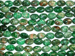 Green Crazy Lace  Agate Flat Oval 13X18Mm