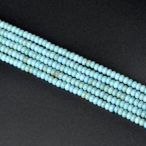Composite blue turquoise roundels 4x6mm