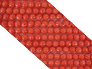 Bamboo Coral Orange Faceted Beads 4Mm