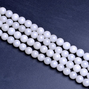 White Stone Round Beads10mm