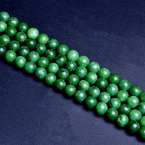 Colored Stone Grass Green Round Beads10mm
