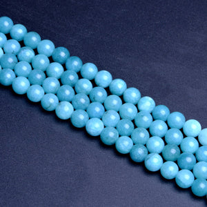 Colored Stone Pale Blue Round Beads10mm