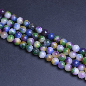 Colored Stone Yellow Green Blue Round Beads10mm