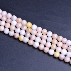 Colored Stone Orange Pink Round Beads10mm