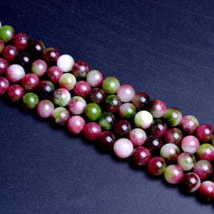 Colored Stone Green Red Round Beads10mm