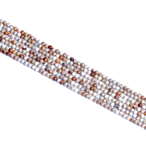 Impressione Jasper White Round Beads 4mm