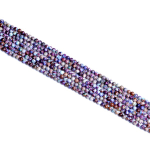 Impressione Jasper Flower Purple Round Beads 4mm