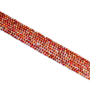 Impressione Jasper Orange Red Round Beads 4mm