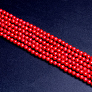 Colored Stone Red Round Beads6mm