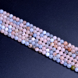 Colored Stone Flower Pink Round Beads6mm