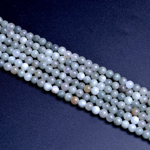 Colored Stone Gray Green Round Beads6mm