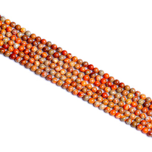 Impressione Jasper Orange Yellow Round Beads 6mm