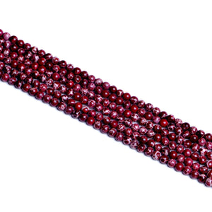 Impressione Jasper Red Round Beads 6mm