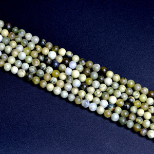Straw Yellow Jade Round Beads6mm