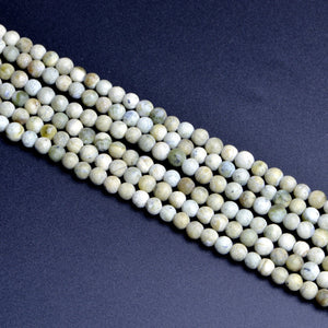 Matte Straw Yellow Jade Round Beads6mm