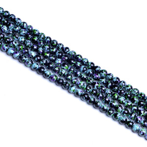 Composite Turquoise Black Blue Purple Round Beads8mm