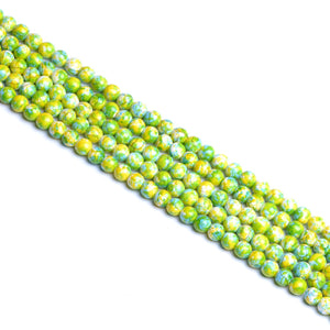 Composite Turquoise Yellow Green Round Beads8mm