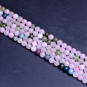 Colored Stone Flower Pink Round Beads8mm