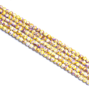 Composite Turquoise Yellow Purple Round Beads8mm