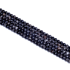 Impressione Jasper Black Round Beads 8mm
