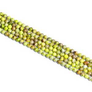 Impressione Jasper Yellow Green Round Beads 8mm