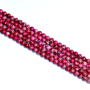 Impressione Jasper Rose Red Round Beads 8mm