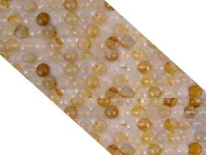 Yellow Crystal Faceted Beads 8Mm