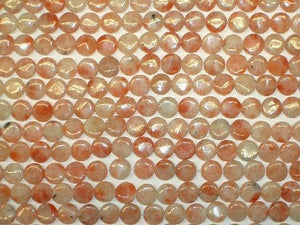 Orange Sun Stone Puff Coin 10Mm
