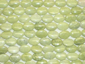Light Lemon Jade Flat Oval 15X20Mm