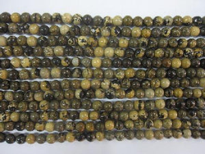 Yellow Artistic Jasper Beads 6Mm